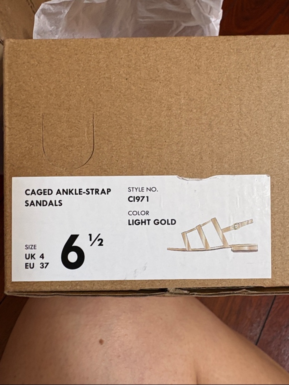 J. crew NWT Gold Strappy Women’s Sandals. Size 6.5 - Picture 2 of 4